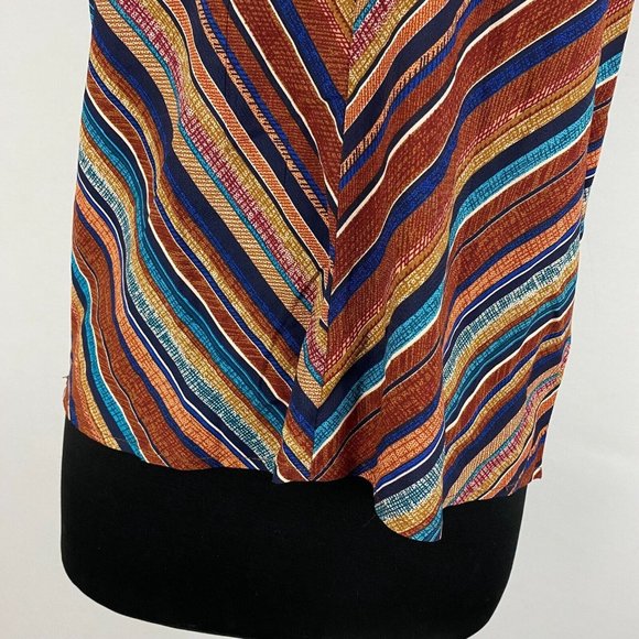 Shein S / US 4 Diagonal Striped V-Neck T Halter Back Tank Top Summer Boho - Picture 4 of 11